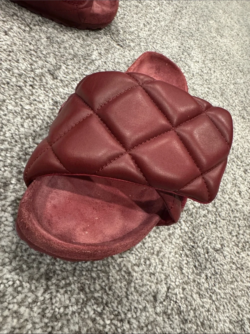 Birkenstock 1774 Women’s Quilted Slide Sandals in Wine